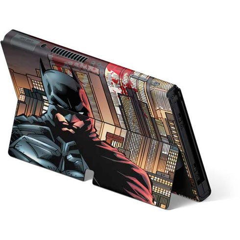 DC Comics Batman The Dark Knight Comic Art in Gotham City Nintendo Switch OLED (2021) Skin